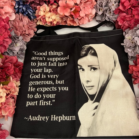 Eco-Friendly Iconic Audrey Hepburn Folding Tote Bag - Picture 5 of 15